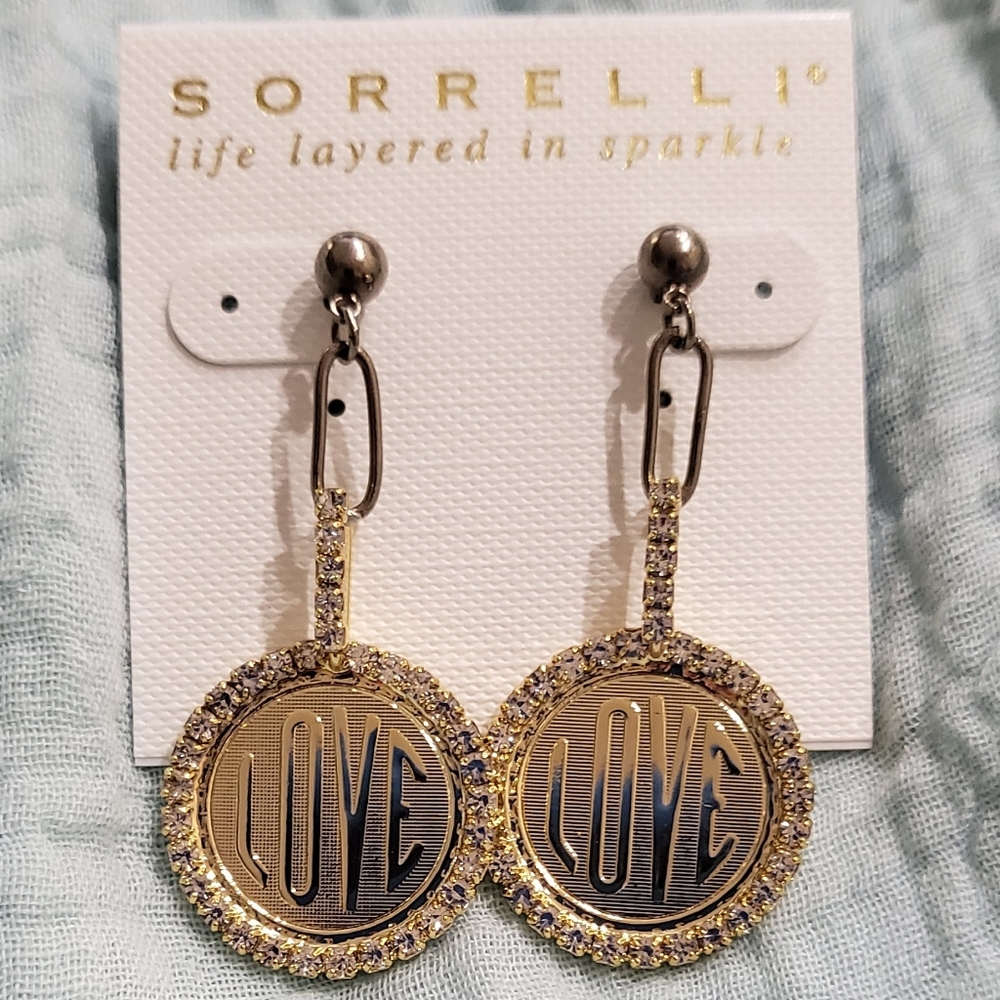 Sorrelli LOVE earrings. NWT
